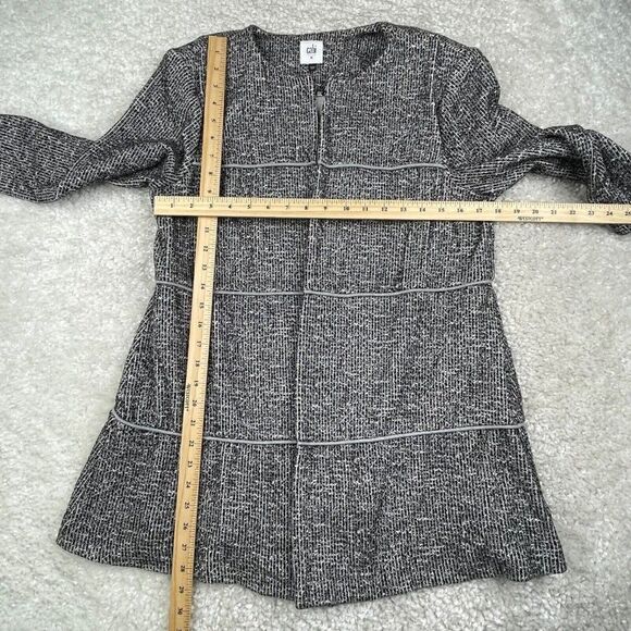 Cabi The Times Jacket 3/4 Sleeve Tweed Black White - Picture 12 of 13